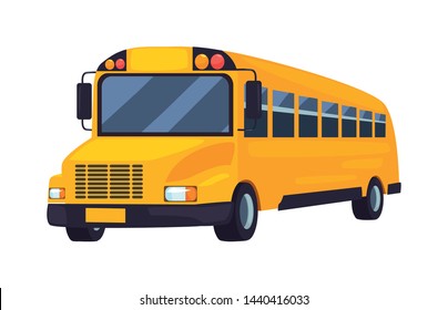 school bus transport on white background