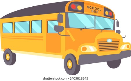 Ilustración de vectores de transporte de autobuses escolares