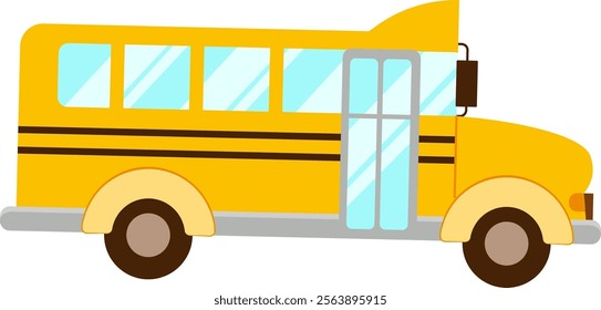 School Bus Transport Vector Illustration