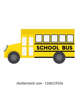 School Bus Transportation Cartoon Character Side Stock Vector (Royalty ...