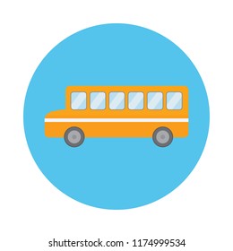 School bus, transportation vector icon illustration color