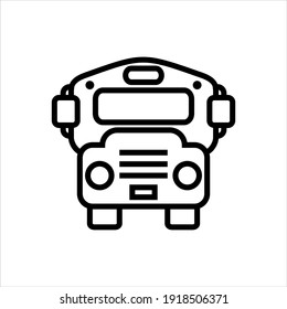 Diseño de símbolo de icono de vector de transporte de bus escolar