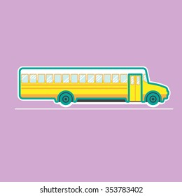 School Bus, transportation vehicles, Flat style vector illustration