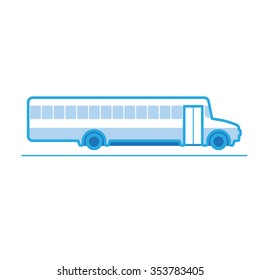 School Bus, transportation vehicles, Flat style vector illustration
