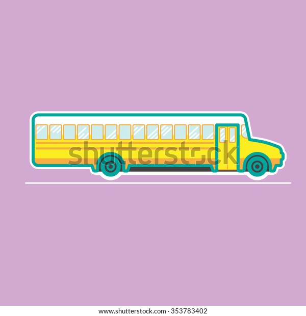 School Bus, transportation vehicles, Flat\
style vector\
illustration