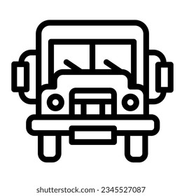 School bus, truck, lorry line icon, education concept, autobus vector sign on white background, outline style icon mobile concept web design. Vector graphics.