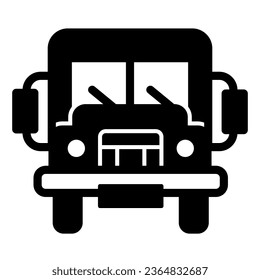 School bus, truck, lorry solid icon, education concept, autobus vector sign on white background, glyph style icon for mobile concept and web design. Vector graphics