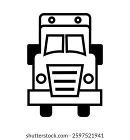 School bus truck. bus vector icon. School bus front line icon Vector illustration.