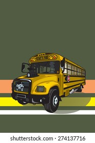 School bus.
Unusual wicked yellow school bus.vector illustration.horizontal orientation