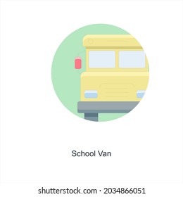 Concepto de bus escolar o icono de Van