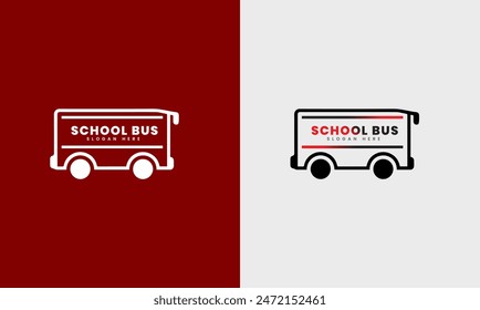 Icono de la furgoneta escolar. Idea de diseño de muestra de Vector de logotipo de transporte universitario