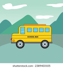 School bus vector art with background