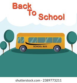 School bus vector art with background