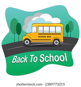School bus vector art with background