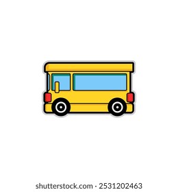 School bus vector cartoon illustration for kids back to school.can be used for stickers and logos learn to draw