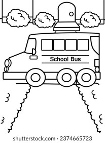 School bus vector coloring