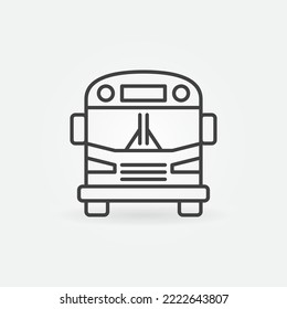 School Bus vector concept minimal icon or symbol in thin line style