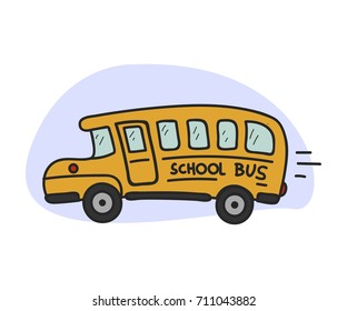School Bus. Vector doodle illustration in eps10