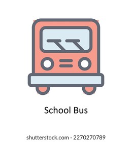 School Bus Vector  Fill outline Icons. Simple stock illustration stock