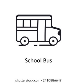 School bus vector filled outline doodle Design illustration. Symbol on White background EPS 10 File