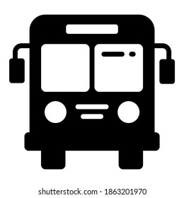 school bus vector glyph icon, school and education icon