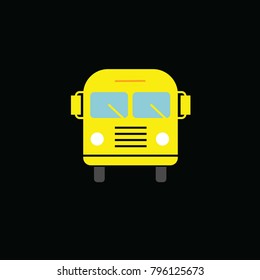 School Bus vector icon blue background