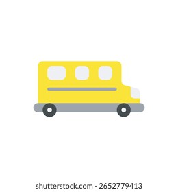  school bus vector icon. bright yellow bus symbolizing safe school transport and cheerful commutes.
