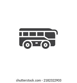 Schulbus, Vektorsymbol. volles Flachzeichen für mobiles Konzept und Webdesign. Bus-Glyphsymbol. Symbol, Logo-Abbildung. Vektorgrafik