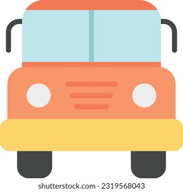 School Bus Vector Icon Flat Style