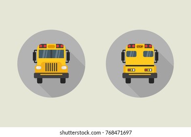 School bus vector icon in flat style