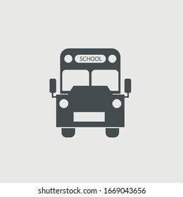 School bus vector icon illustration sign