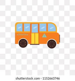 School bus vector icon isolated on transparent background, School bus logo concept