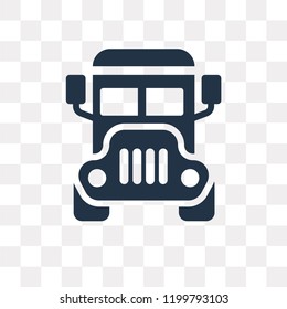 School bus vector icon isolated on transparent background, School bus transparency concept can be used web and mobile
