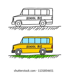 School bus vector icon on white background    