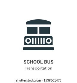 School bus vector icon on white background. Flat vector school bus icon symbol sign from modern transportation collection for mobile concept and web apps design.