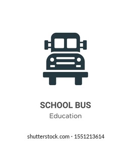 School bus vector icon on white background. Flat vector school bus icon symbol sign from modern education collection for mobile concept and web apps design.