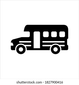 School bus vector icon on white background