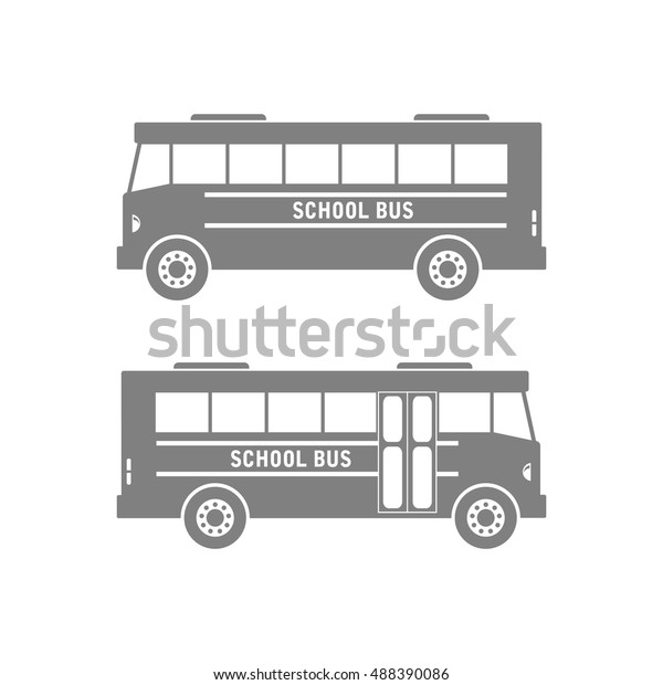 School bus vector\
icon on white\
background