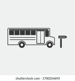 transporte de iconos vectoriales del bus escolar