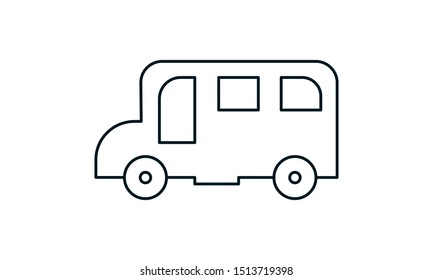 School bus vector icon.Simple flat symbol. Perfect  pictogram illustration on white background.