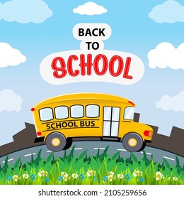 School bus vector illustration background suitable for back to school events