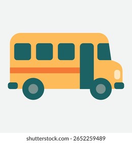 School Bus Vector - Vector illustration of a classic yellow school bus, perfect for themes of education, transportation, school children, and daily commute