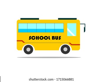 School bus vector illustration. Flat style with yellow color