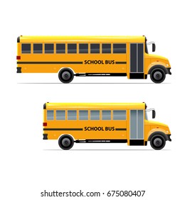 School Bus Side Point View Stock Vector (Royalty Free) 1162801663