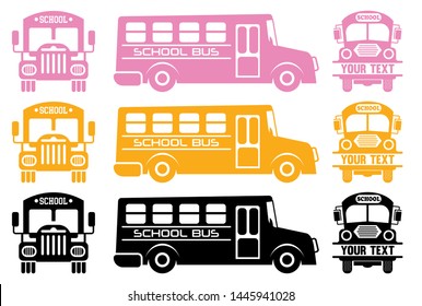 School Bus Vector Illustration Silhouette