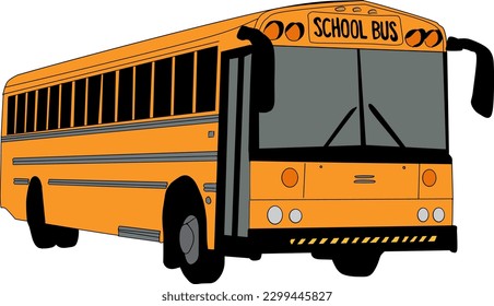Ilustración de vectores escolares de transporte escolar amarillo y negro