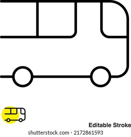 Icono de línea del vector del bus escolar