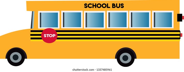 School Bus Vector Side Stock Vector (Royalty Free) 1337485961 ...