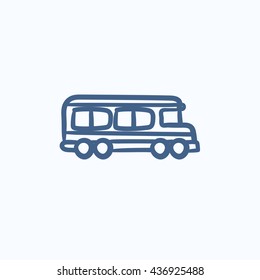 School bus vector sketch icon isolated on background. Hand drawn School bus icon. School bus sketch icon for infographic, website or app.