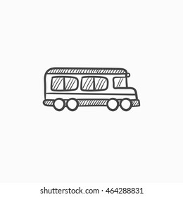 School bus vector sketch icon isolated on background. Hand drawn School bus icon. School bus sketch icon for infographic, website or app.